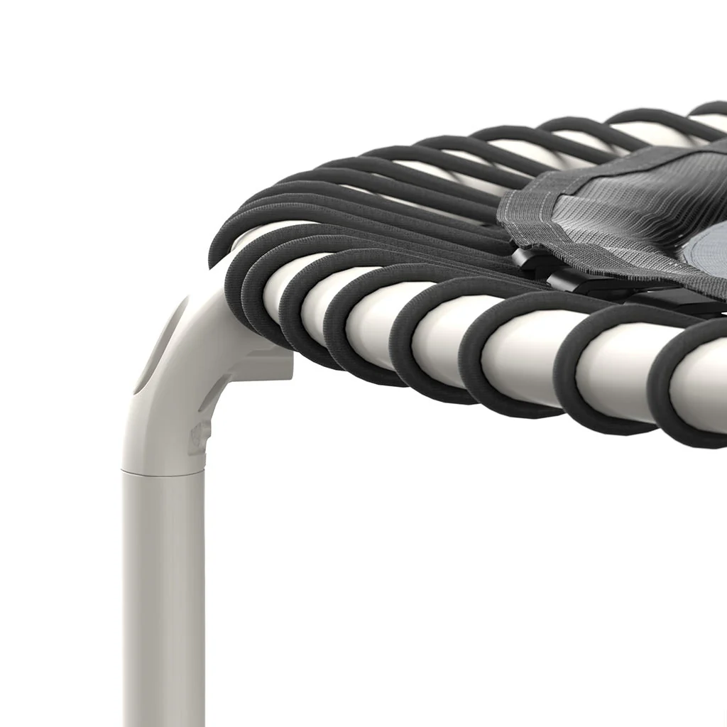 ACON Fit 1,12 m Runder Rebounder, weißes Fitness-Trampolin mit Haltestange - Image 4