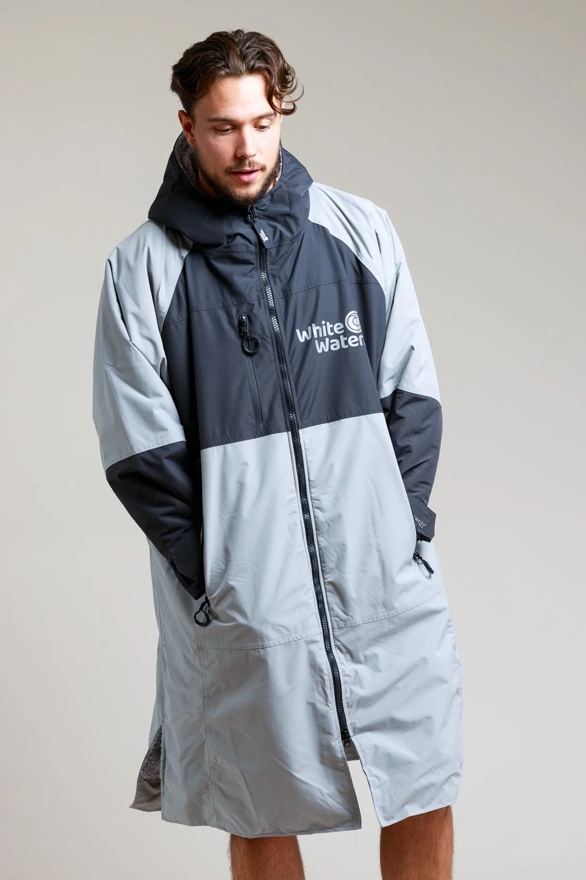 White Water Adults Hard Shell Robe - Steel Grey - Image 4