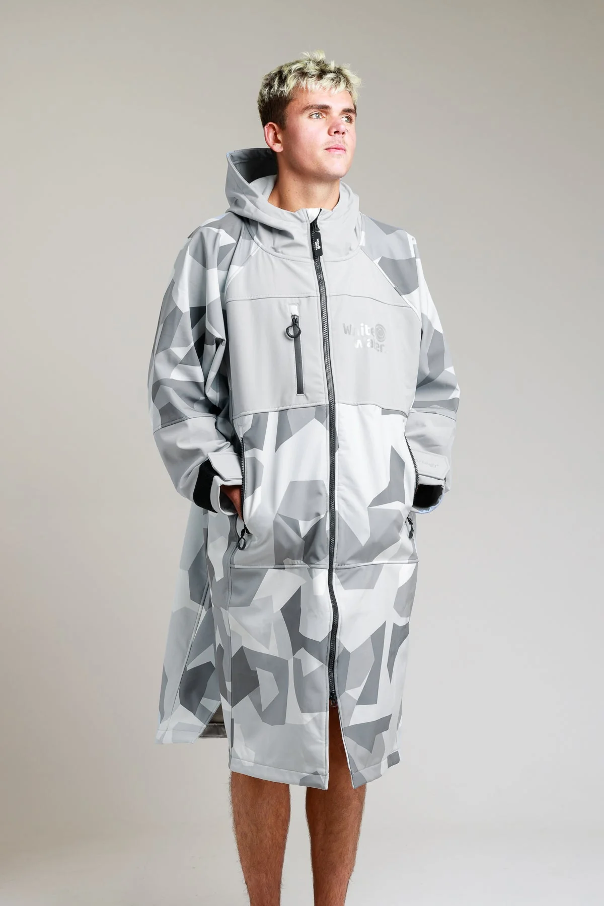White Water Adults Soft Shell Robe - Arctic Camo - Image 5