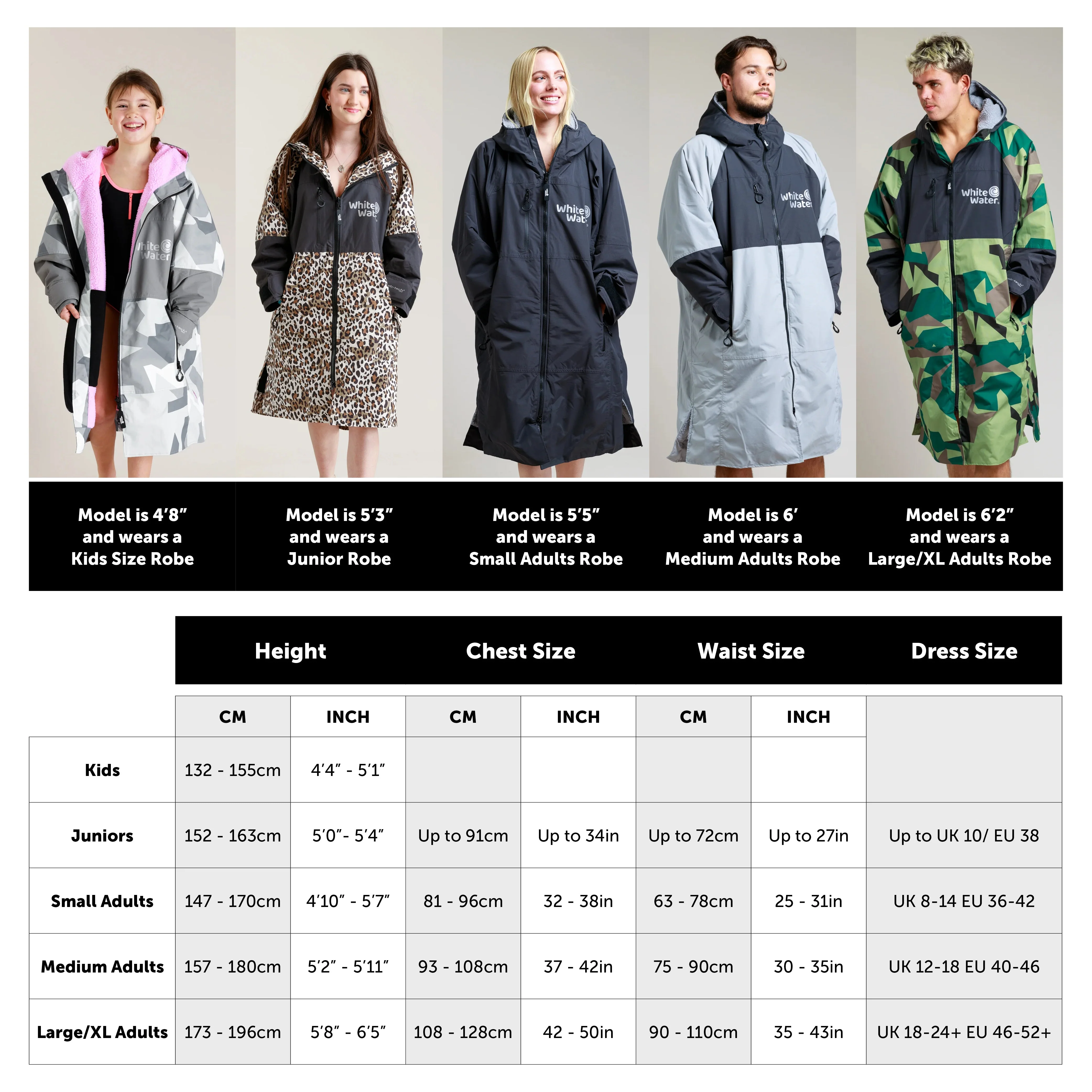 White Water Adults Soft Shell Robe - Arctic Camo - Image 8