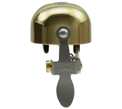 Crane Bell Co. E-Ne Fahrradklingel mit Clamp Band Mount - Polished Gold