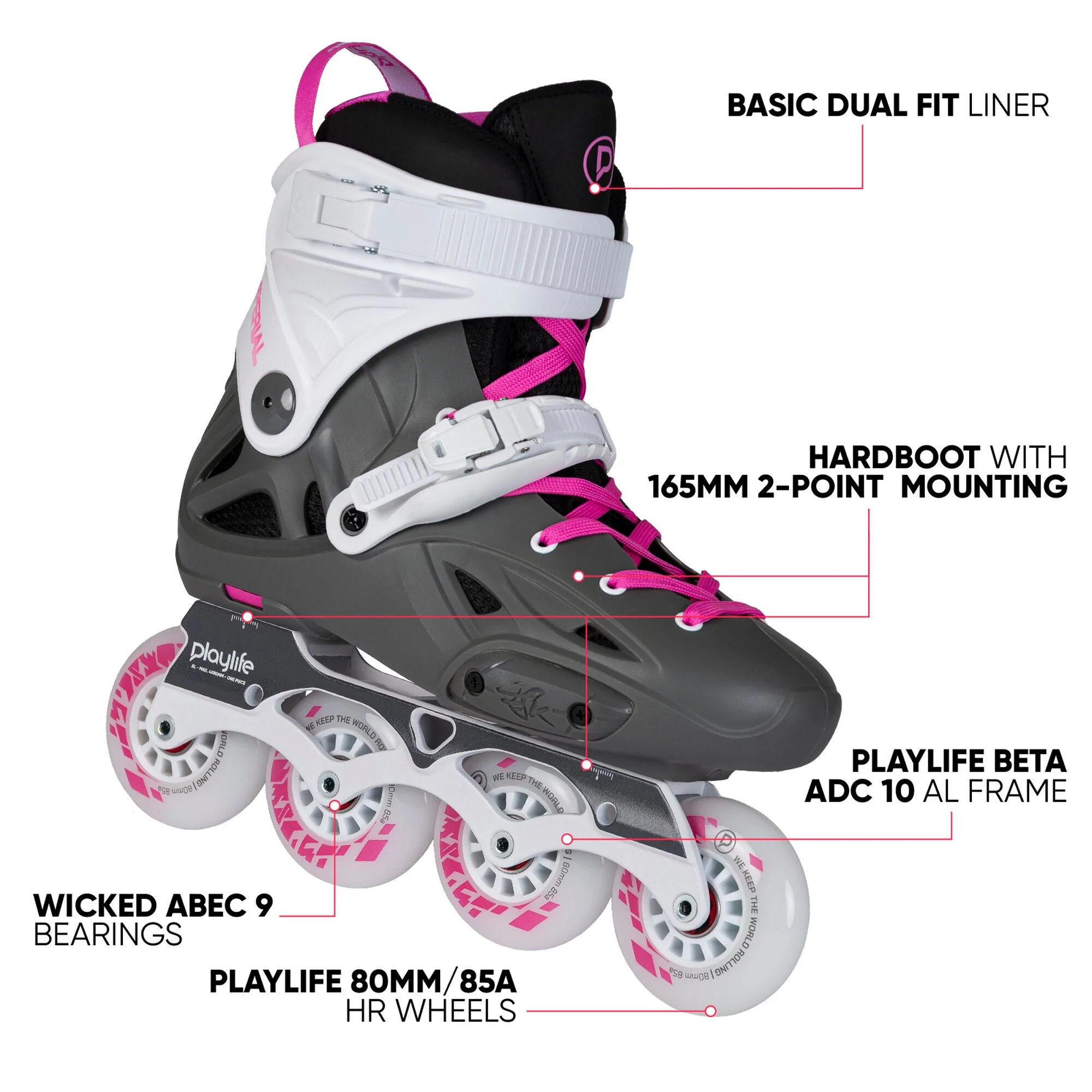 Powerslide Skates Imperial 80 Fuchsia - Image 2