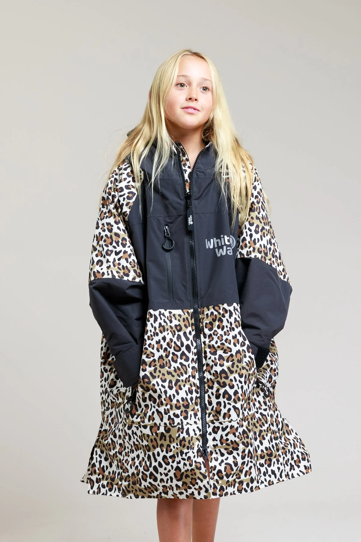 White Water Kids Hard Shell Robe - Leopard Print