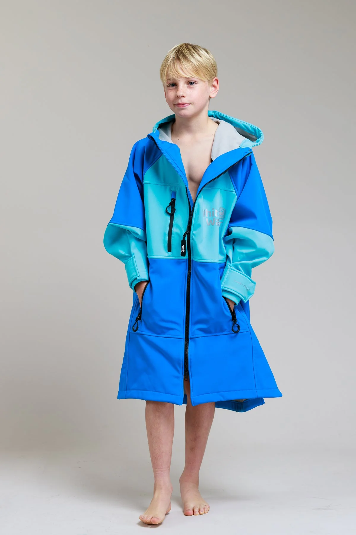 White Water Kids Soft Shell Robe - Cobalt Blue