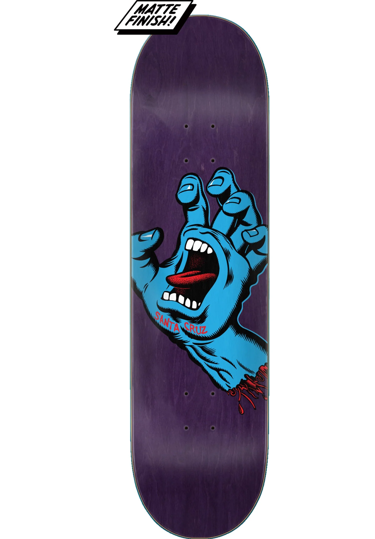 Santa Cruz Skateboard Deck Screaming Hand purple 8.375''