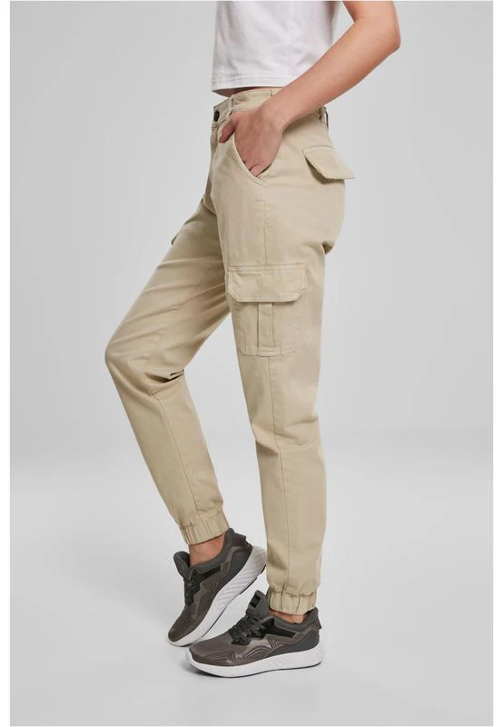 Urban Classics Ladies High Waist Cargo Pants concrete - Image 3