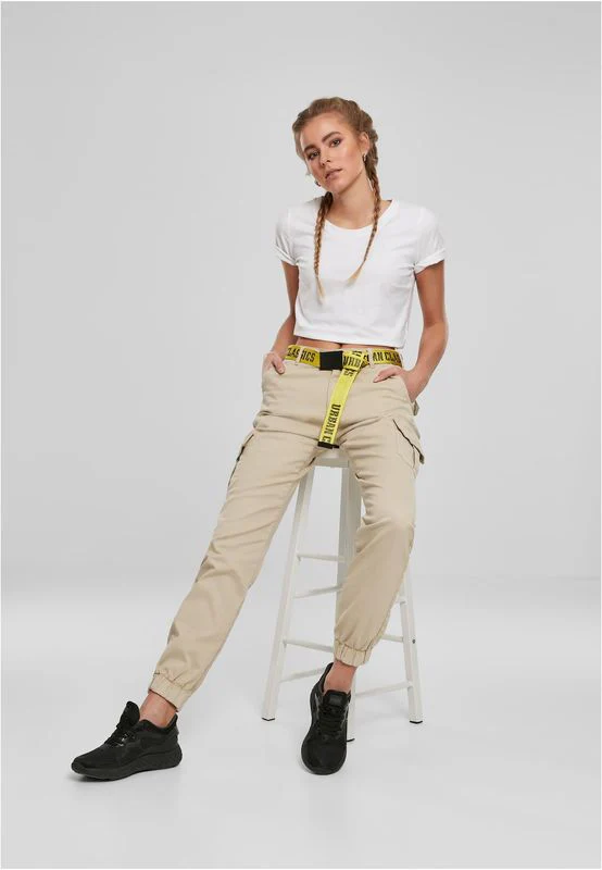 Urban Classics Ladies High Waist Cargo Pants concrete - Image 5