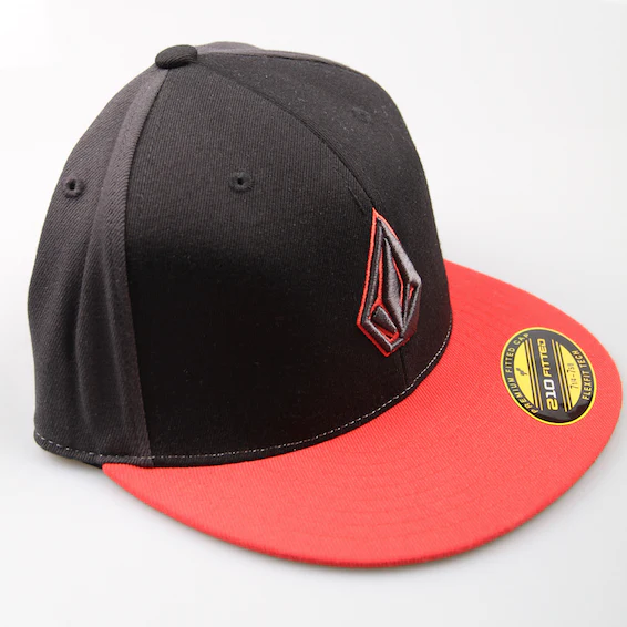 Volcom Cap 2 Stone 210 Fitted Hat Black / Red / Grey - Image 2