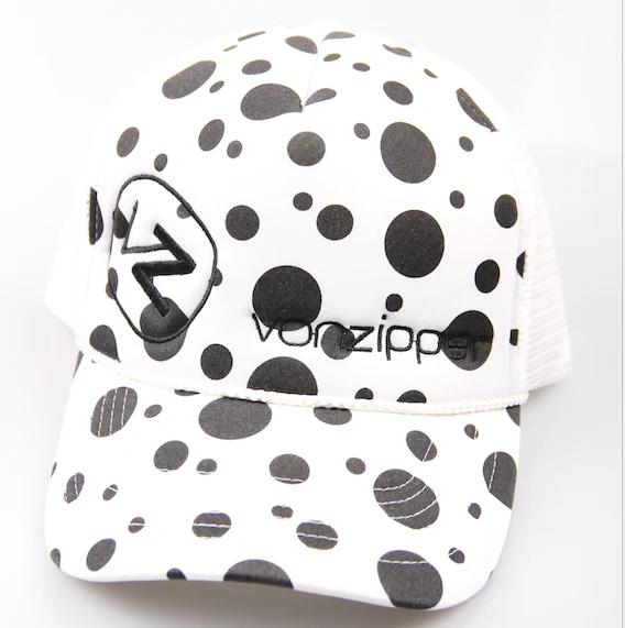 Vonzipper Trucker Cap Moby Dots White